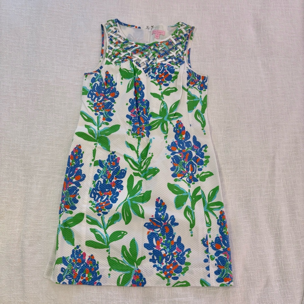 EUC Lilly Pulitzer Ricci Shift in Fresh Cut Blue Bonnets in size 4